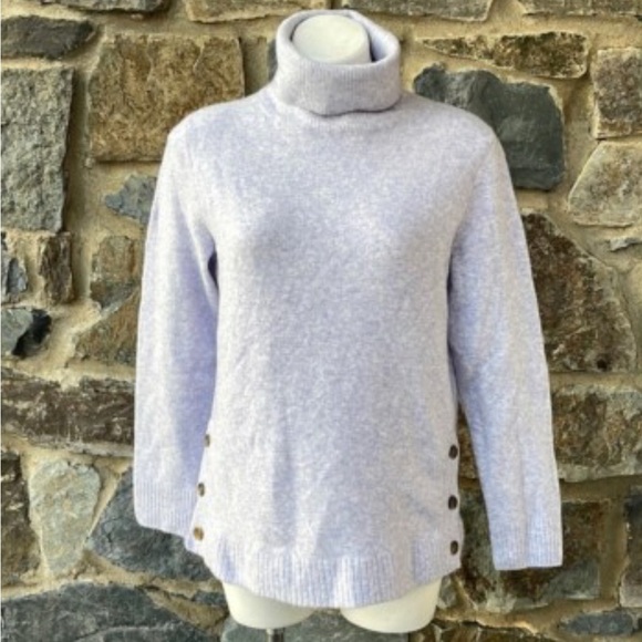 J. Crew Sweaters - J. Crew Lavender Turtleneck Sweater with Button Detail